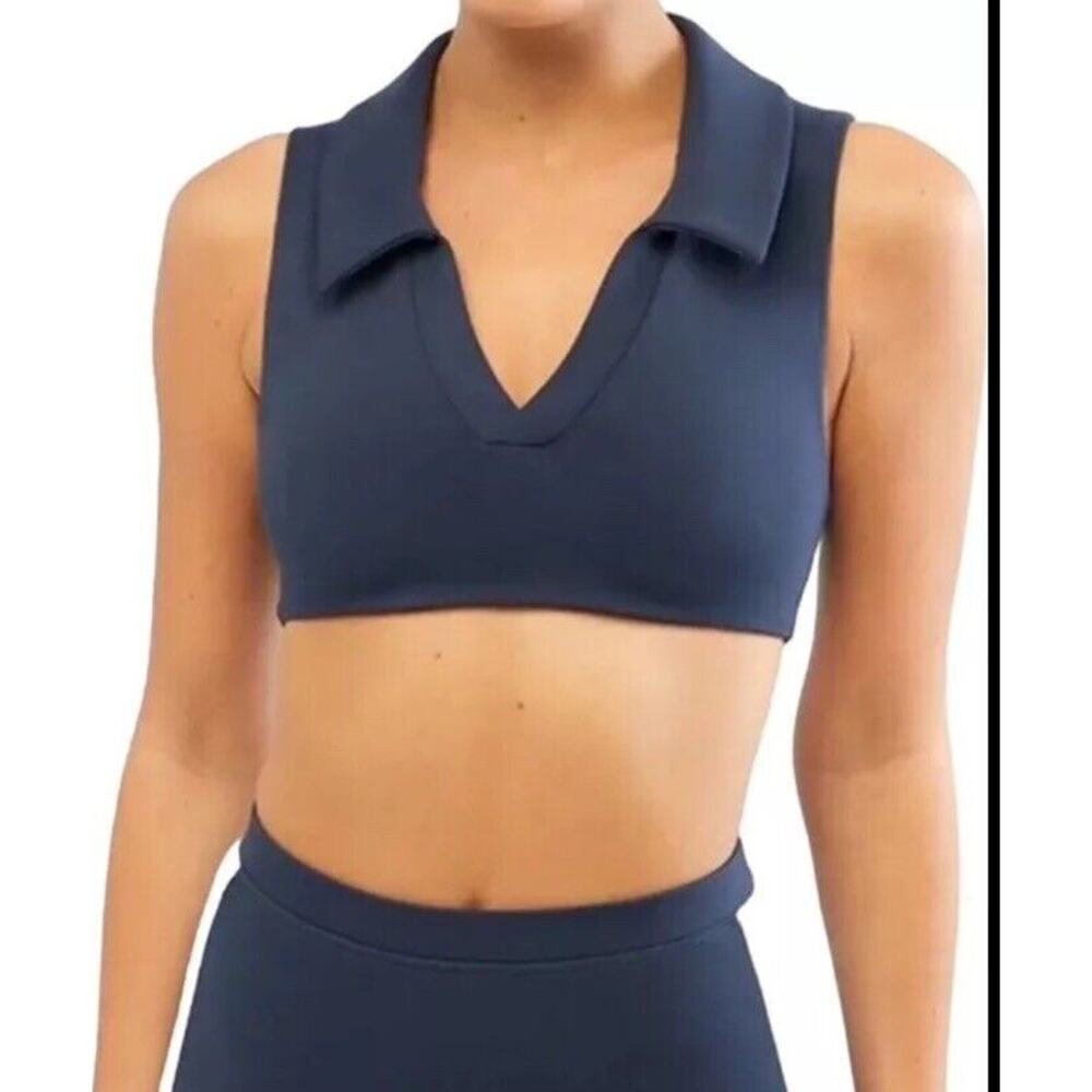 WeWoreWhat Polo Bra Blue Top Crop XS NWT $78